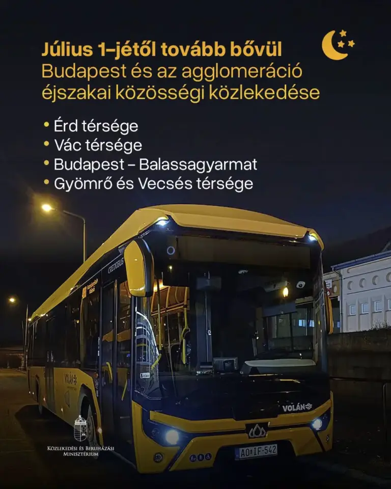 Jelentősen bővül az éjszakai közlekedés Budapest és az agglomeráció között