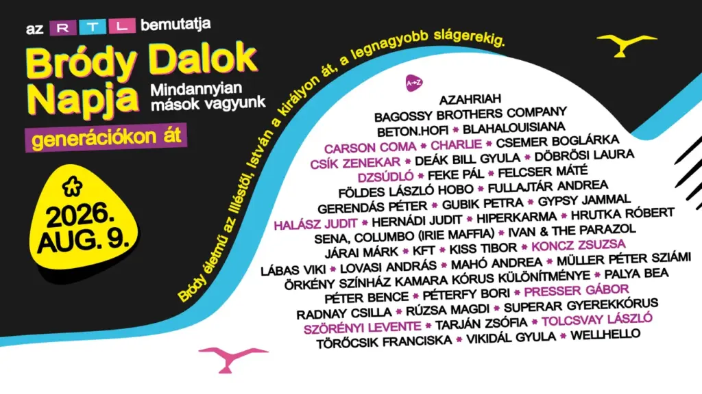 Bródy Dalok Napja a Szigeten: több mint félszáz művész áll színpadra