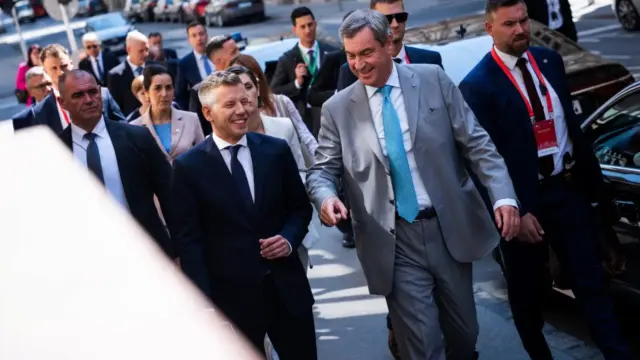 Markus Söder bajor és Magyar Péter magyar miniszterelnök Budapesten, 2026. július 30-án