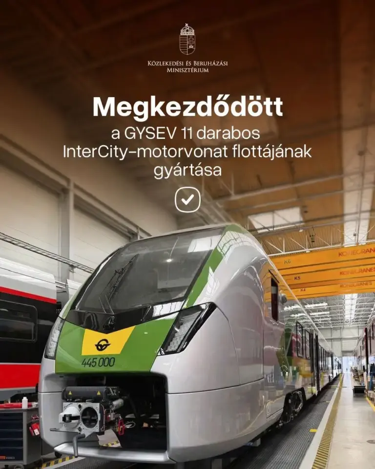 Elindult a GYSEV új InterCity-flottájának gyártása: 2028-ra állhatnak forgalomba