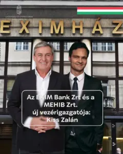 Kiss Zalán lett az EXIM Bank és a MEHIB új vezérigazgatója