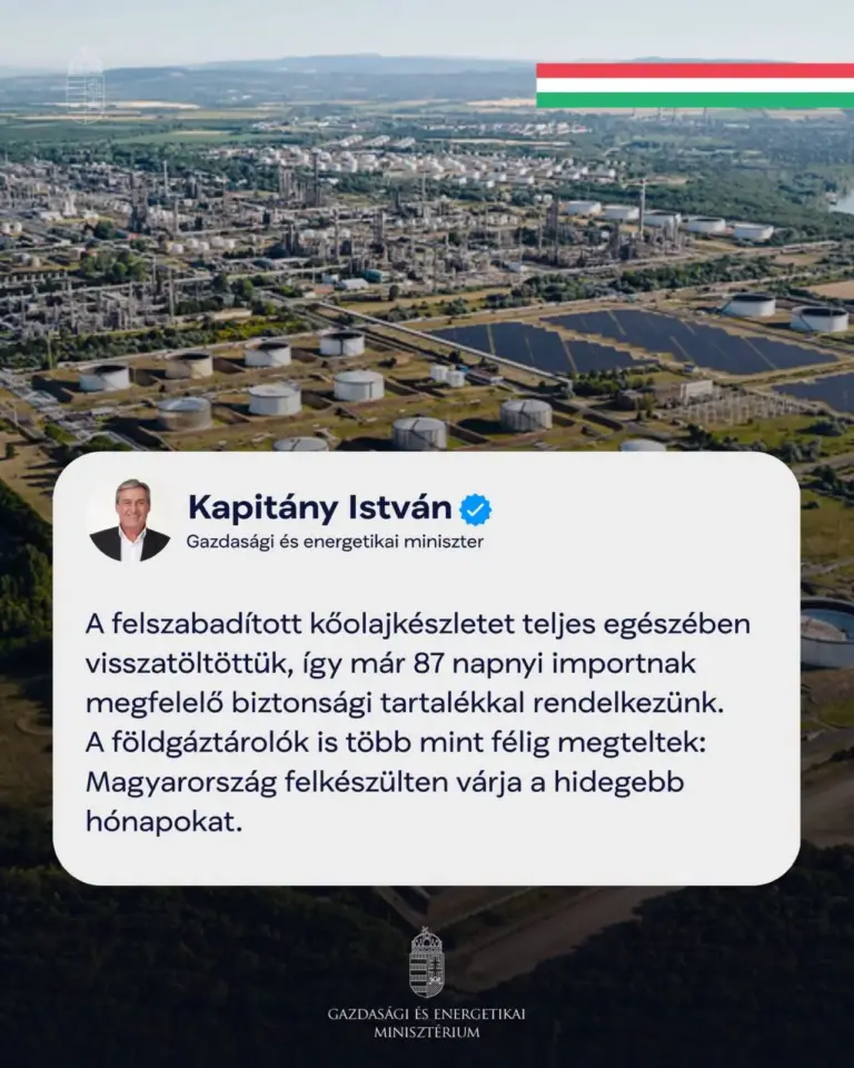 Teljesen visszatöltötték a magyar kőolaj- és üzemanyag-tartalékokat