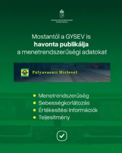 Átláthatóbbá válik a vasúti közlekedés: a GYSEV is publikálja adatait