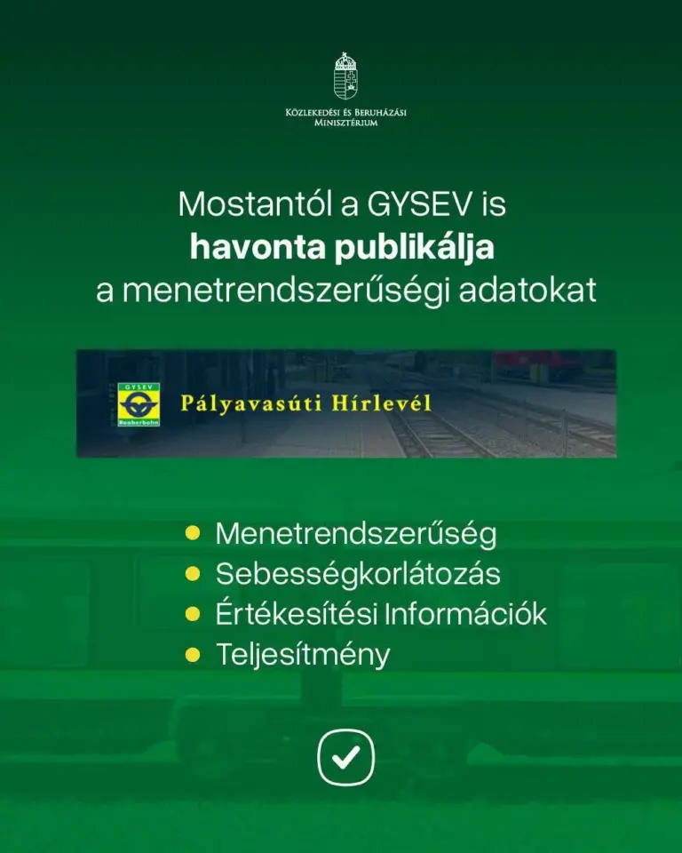 Átláthatóbbá válik a vasúti közlekedés: a GYSEV is publikálja adatait