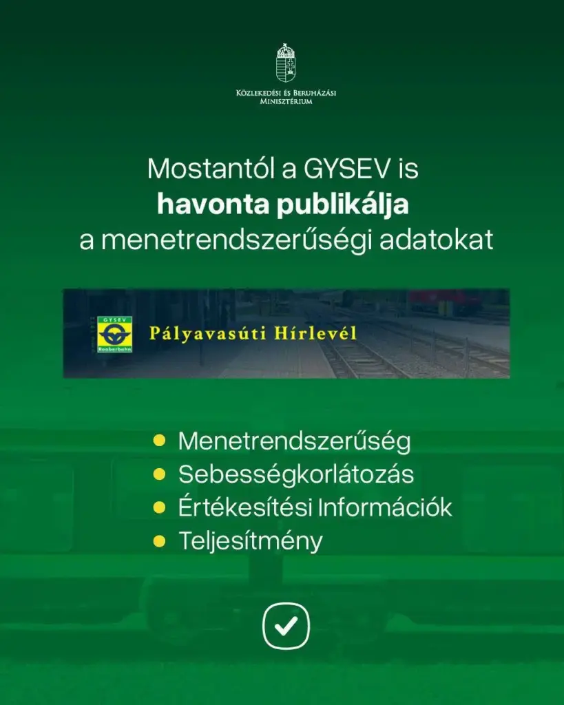 Átláthatóbbá válik a vasúti közlekedés: a GYSEV is publikálja adatait