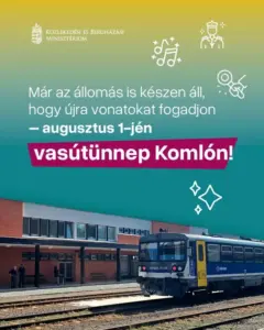 Vasútünnep Komlón: újraindul a forgalom a Komló–Dombóvár vonalon