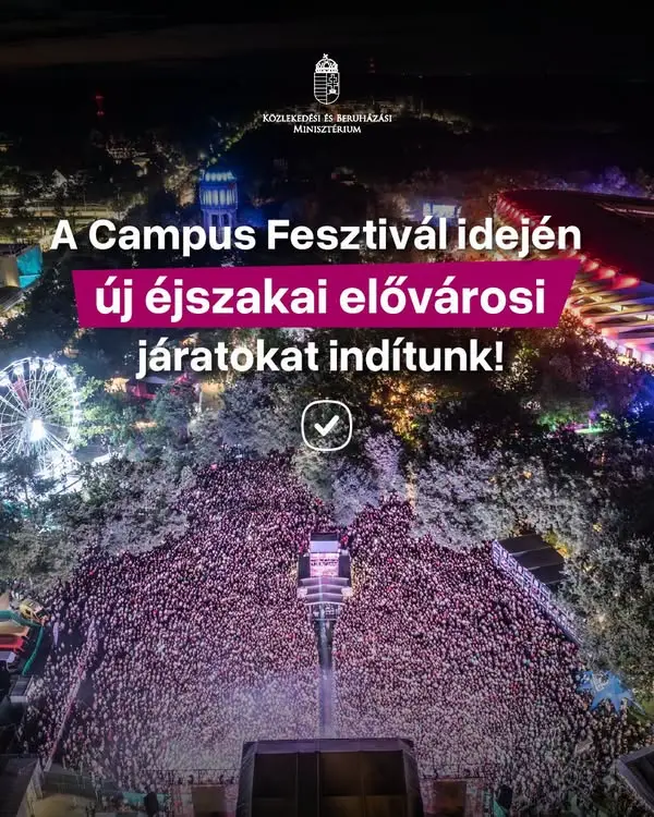 Éjszakai járatokkal segíti a hazajutást a MÁV a debreceni Campus Fesztiválon