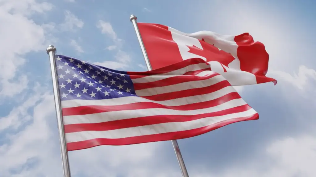 Usa,And,Canada.,United,States,Of,America,And,Canadian,Country