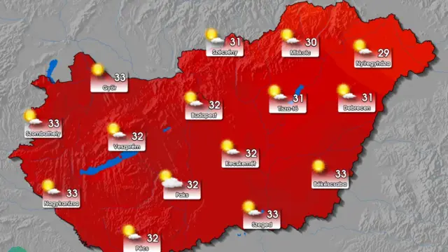 Gyorsjelentés a hőségriasztásról 2026. augusztus 8-án 12:00 órakor