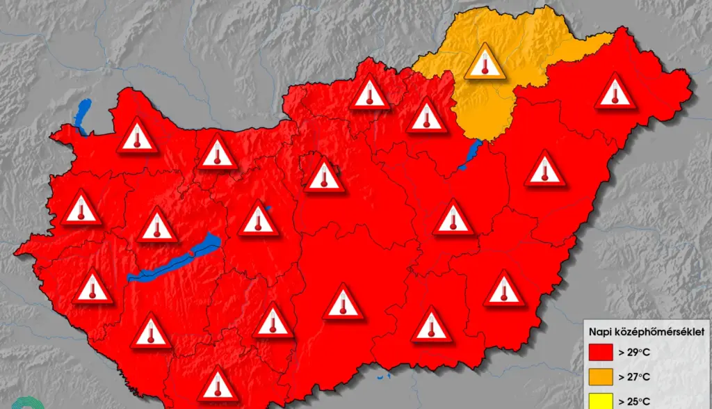 Gyorsjelentés a hőségriasztásról 2026. augusztus 4-én 16:00 órakor