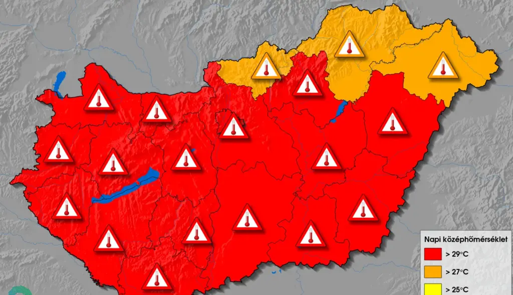 Gyorsjelentés a hőségriasztásról 2026. augusztus 3-án 16:00 órakor