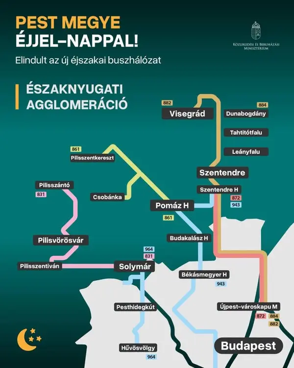 Jelentősen bővült az éjszakai buszközlekedés Pest megyében