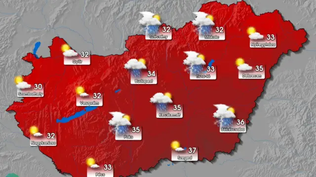 Napi jelentés a hőségriasztásról 2026. augusztus 7-én.