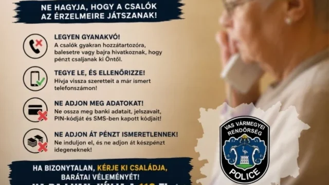 Unokázós csalók károsítottak meg egy idős nőt Szombathelyen