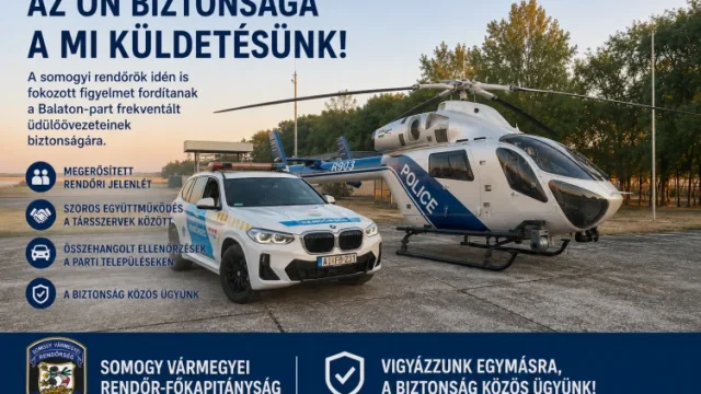 Fokozott rendőri ellenőrzés a Balaton déli partján