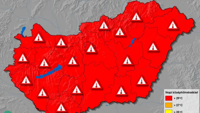 Gyorsjelentés a hőségriasztásról 2026. augusztus 5-én 16:00 órakor