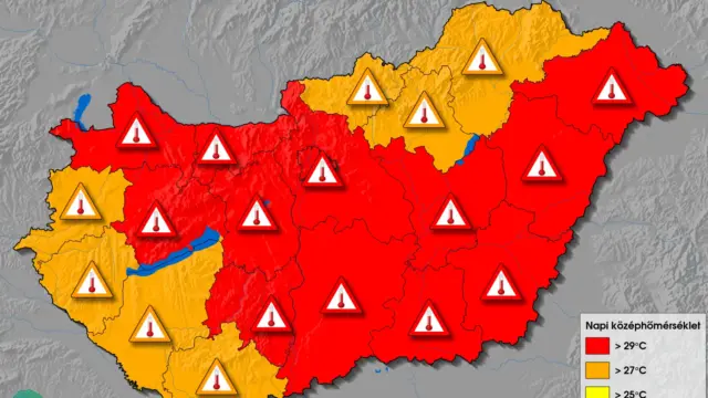 Gyorsjelentés a hőségriasztásról 2026. augusztus 2-án 16:00 órakor