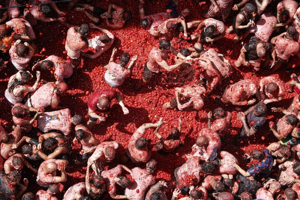 Hetvenkilencedik alkalommal rendezték meg a Tomatina paradicsomcsatát Bunolban