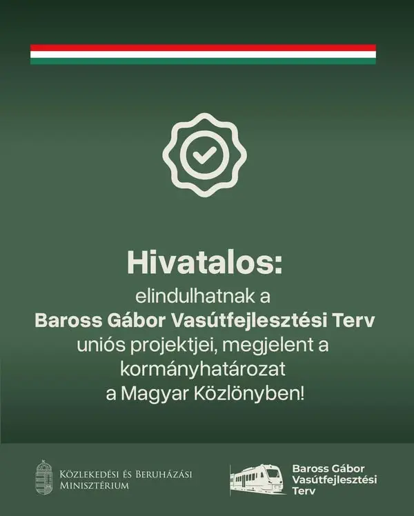 Hivatalosan is elindulhat a Baross Gábor Vasútfejlesztési Terv