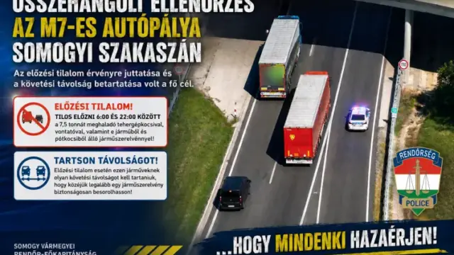 Összehangolt ellenőrzés az M7-es autópálya somogyi szakaszán