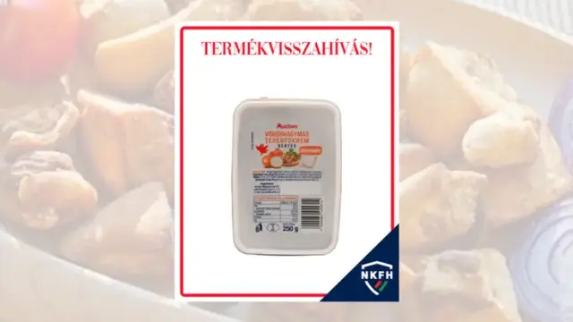 Auchan Kedvenc Vöröshagymás sertés tepertőkrém szalmonella miatt