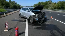 Szalagkorlátnak ütközött egy elalvó sofőr az M7-esen