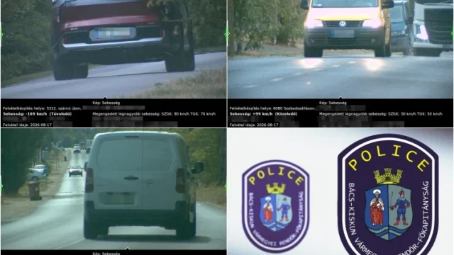 Sebességtúllépések és balesetek a múlt héten Bács-Kiskun vármegyében