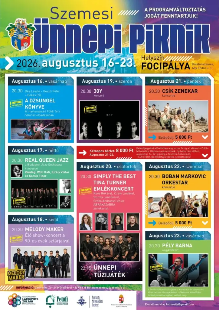 Nyolc napon át tartó kulturális programsorozat Balatonszemesen