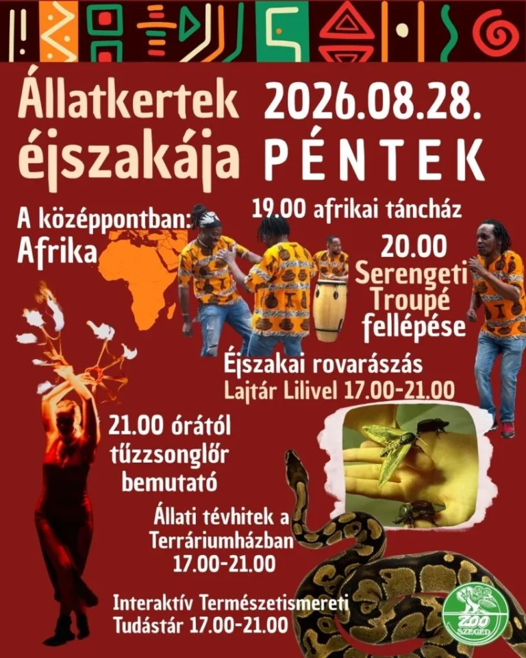 Különleges esti programokkal várják a látogatókat a Szegedi Vadasparkban