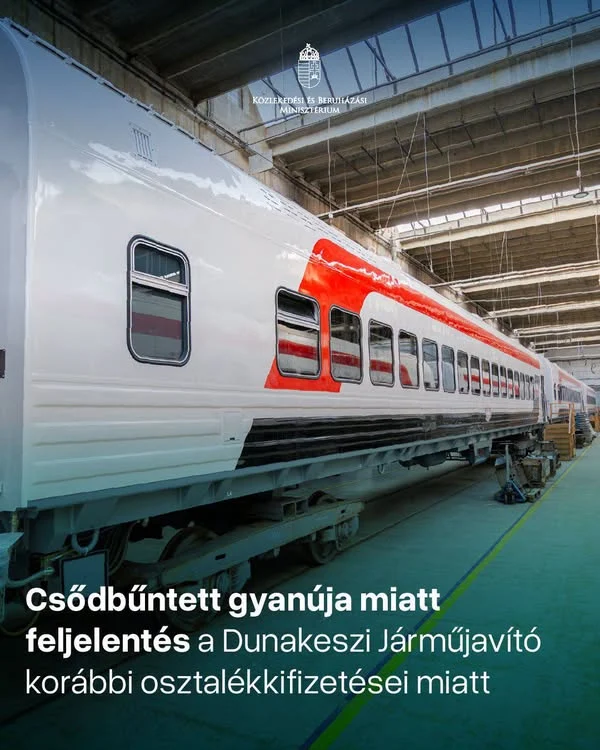 Csődbűntett gyanúja miatt tettek feljelentést a Dunakeszi Járműjavító korábbi gazdálkodása miatt
