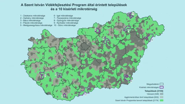 Ezeken a vidéki településeken indul el első körben a Szent István Program
