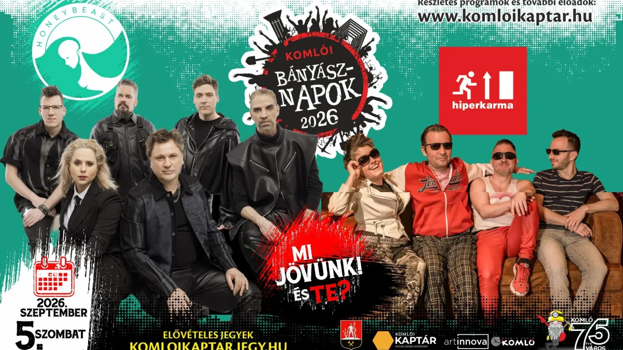 A Wellhello és a Hiperkarma is fellép a komlói bányásznapokon