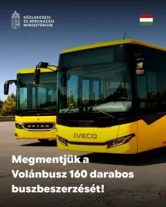 160 új elővárosi autóbusszal bővül a Volánbusz flottája