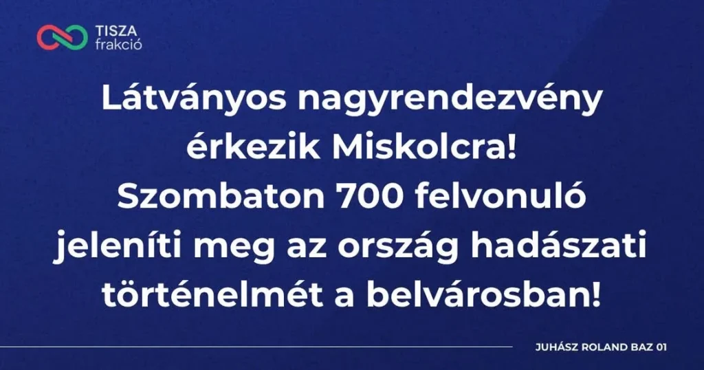 A hétszázát: katonai hagyományőrző seregszemle érkezik Miskolcra október 17-én