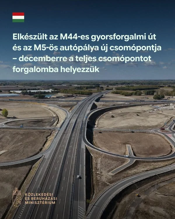 Vitézy Dávid: Elkészült az M44-es és az M5-ös autópálya új csomópontrendszere