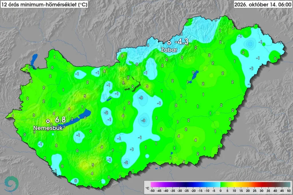 Megdőlt az őszi hidegrekord szerda hajnalban