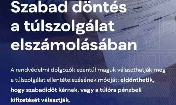 Változik a túlszolgálat elszámolása a rendvédelemben