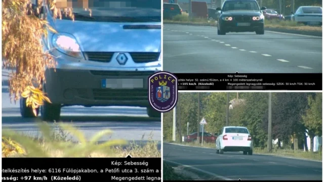 312 ezer forintra büntettek egy gyorshajtót Tataházán, miközben 57 baleset történt Bács-Kiskun vármegyében