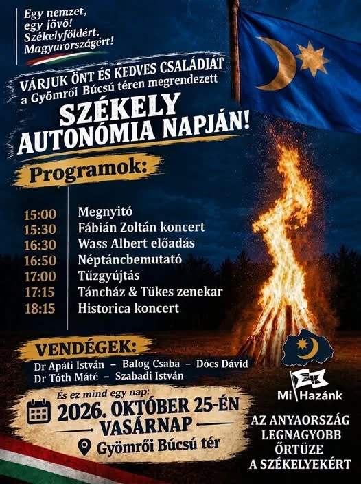 Székely Autonómia Napja: megemlékezést és őrtűzgyújtást szervez a Mi Hazánk