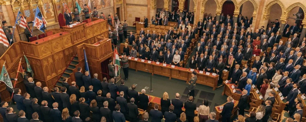 Uniós vezetőkkel tartottak díszülést az Országházban 1956 emlékére
